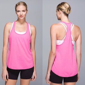 Lululemon Pink Scalloped Trim Hem Tanktop